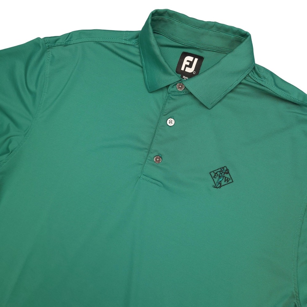 FootJoy Polo Shirt Mens Large Green Stretch Golf PW Logo Performance Athletic